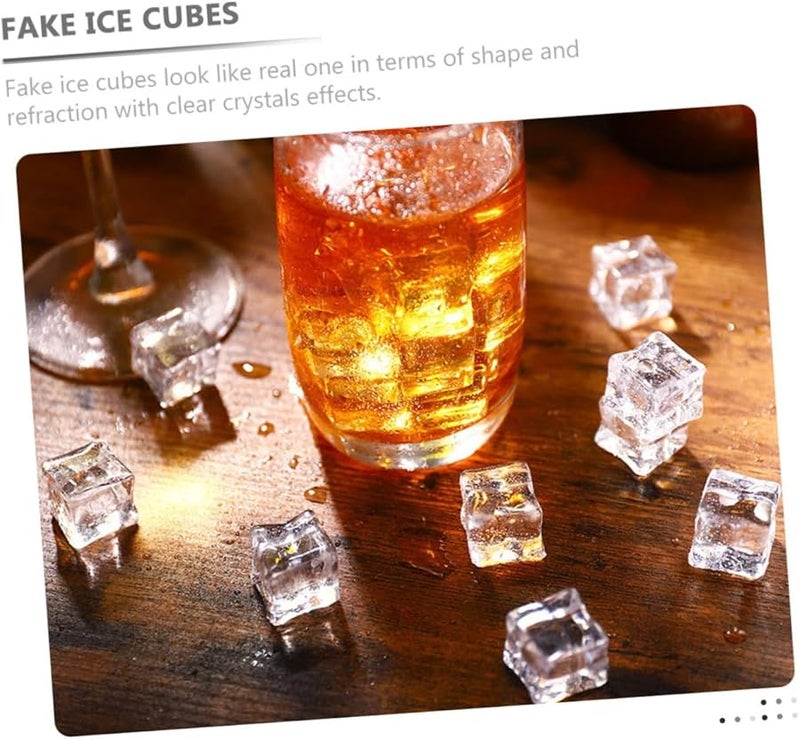 40Pcs Transparent Fake Ice Cubes Reusable Realistic Crystals For Drinks Photo Props Beverage Decoration - Image 5